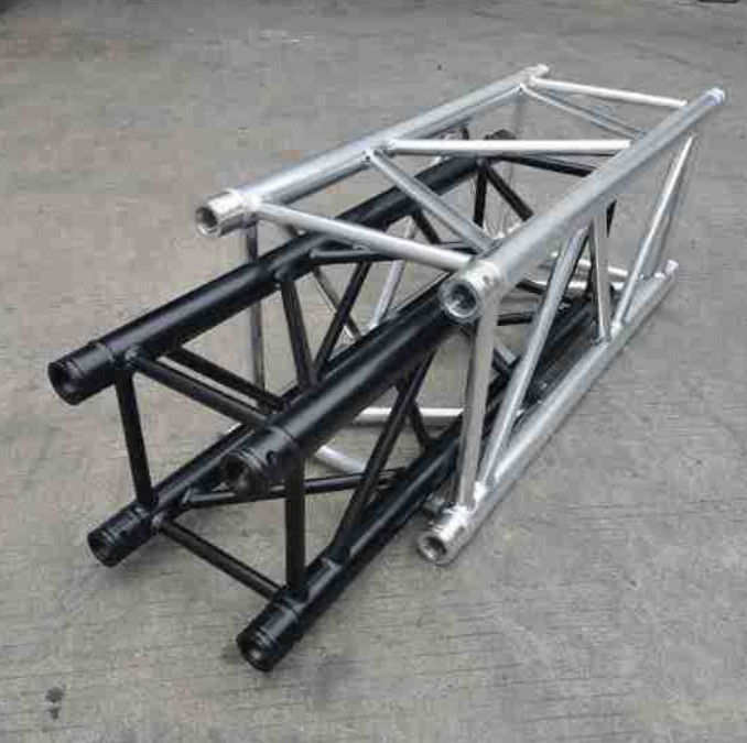 Estructura de truss de aluminio negro y plateado para luces de escenario, armazón de aleación de aluminio de alta resistencia