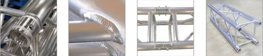 Estructura de truss de aluminio negro y plateado para luces de escenario, armazón de aleación de aluminio de alta resistencia