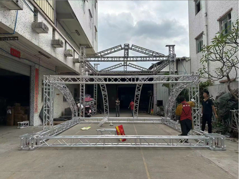 Estructura de truss de aluminio negro y plateado para luces de escenario, armazón de aleación de aluminio de alta resistencia
