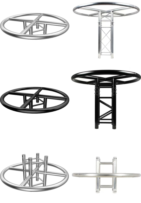 Round Square Top Ring Luminous Tower Black Silver F34 F24 Aluminum Alloy Stage For Concert