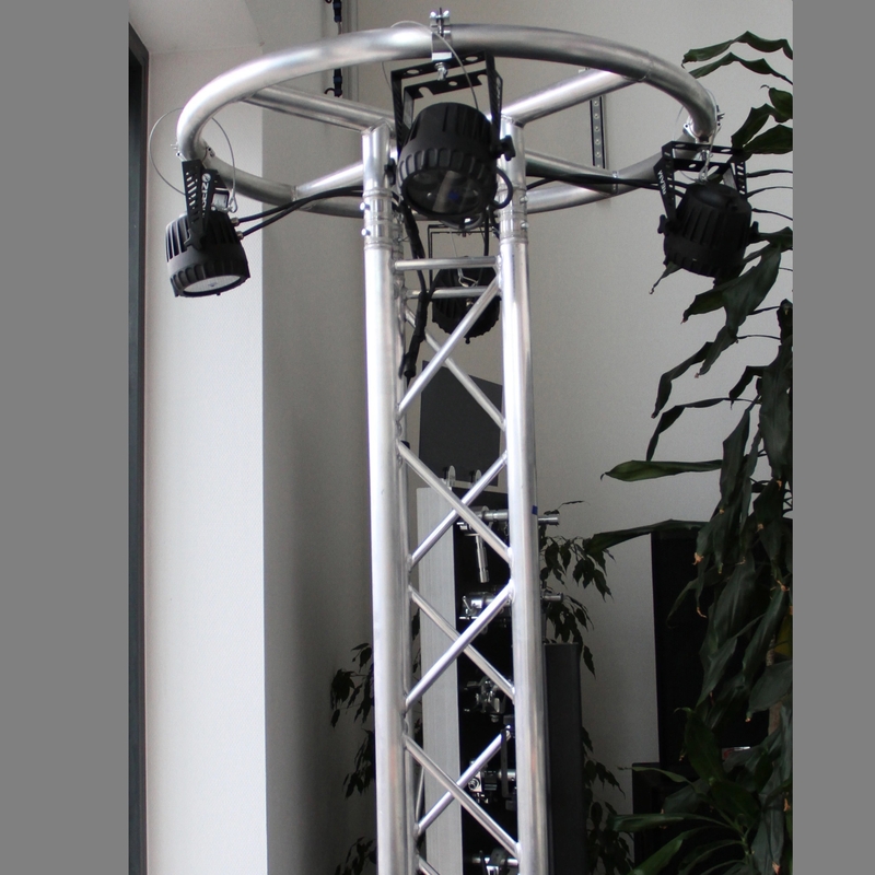 Round Square Top Ring Luminous Tower Black Silver F34 F24 Aluminum Alloy Stage For Concert