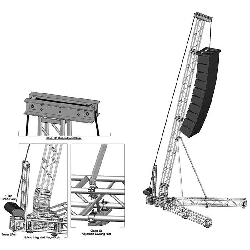 290mm top section Heavy Duty 300kg Maximum Load Aluminium Stage Truss with Quick Installation and Modular Structure for Outdoor Events