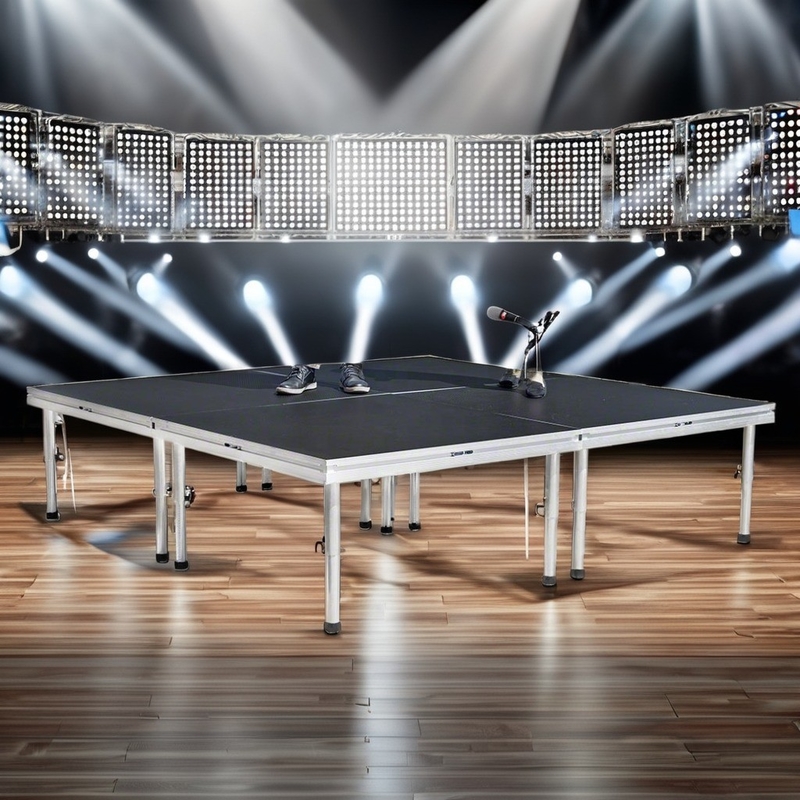 Square Aluminium Stage Deck Black Waterproof Modular Stage Platform