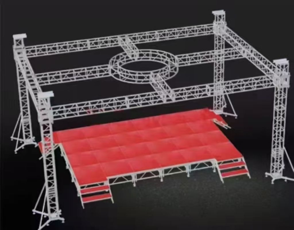 Éclairage de treillis circulaire personnalisé, treillis d'éclairage en aluminium argenté 6082-T6
