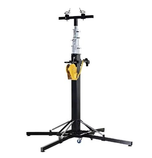 Portable Light Duty Line Array Speaker Crank Stand With Lift Tower Truss Adapter