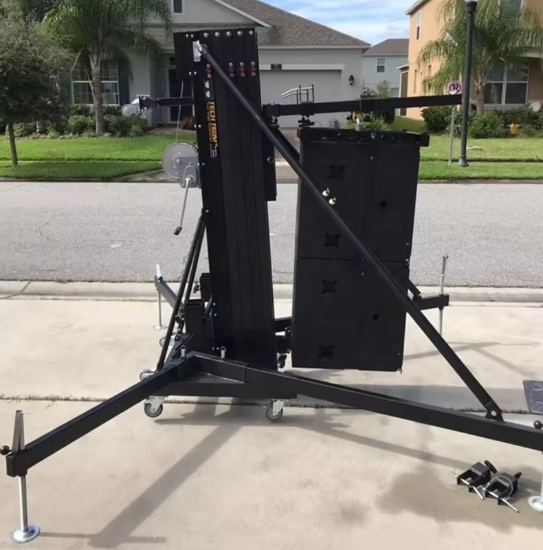 Mobile Lighting Truss Tower Aluminum Stage Crank Lift Tower With Crank Bracket
