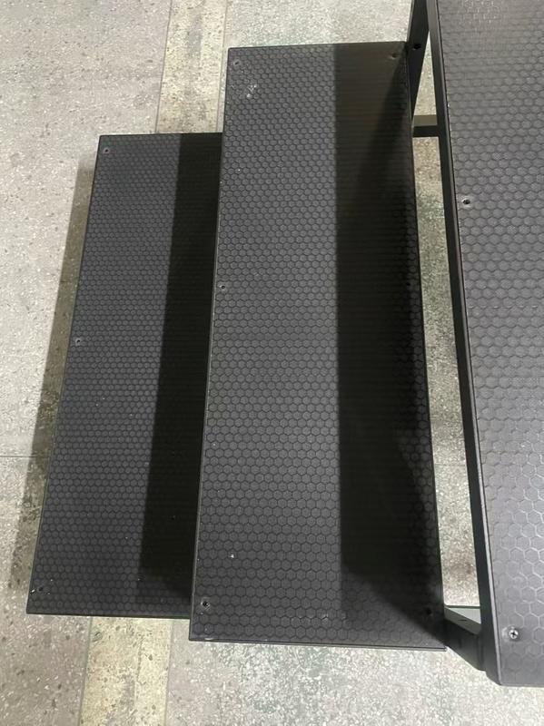 6-step Stage Stairs Square Pattern Aluminum Alloy and Plywood Choir Stand