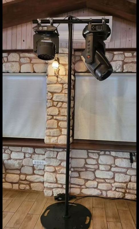 T-Light Stand with 60KG Load-Bearing Capacity Made of Aluminum Alloy and Iron in Black for Stage Lighting