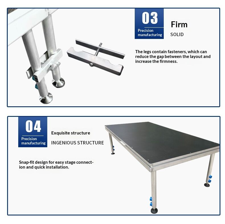 Square Aluminum Alloy Mobile Stage Shelf with Adjustable Height (40-100cm) for Quick Installation