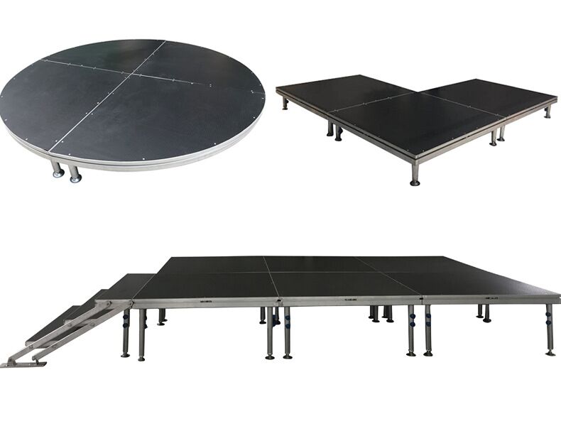 Square Aluminum Alloy Mobile Stage Shelf with Adjustable Height (40-100cm) for Quick Installation