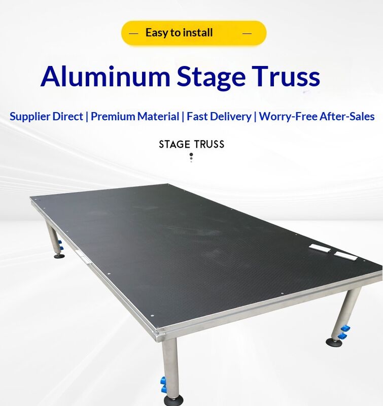Square Aluminum Alloy Mobile Stage Shelf with Adjustable Height (40-100cm) for Quick Installation
