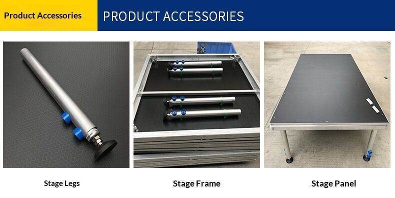 Square Aluminum Alloy Mobile Stage Shelf with Adjustable Height (40-100cm) for Quick Installation