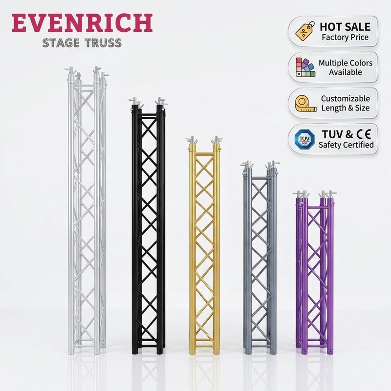 Plateforme de scène en aluminium 290x290mm, taille d'emballage unique 29x29x100cm, solution idéale pour les scènes d'événements temporaires et les présentoirs d'exposition.