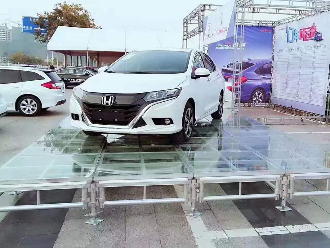 Modular Aluminum Stage Platform with High Load-Bearing Tempered Glass and Lightweight Rigid Structure for Fast Assembly