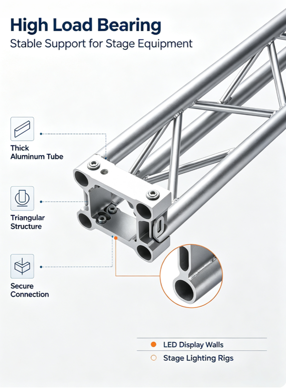 Portable Spigot Aluminum Stage Truss with High Load Bearing and Premium Aluminum Alloy for Event Lighting