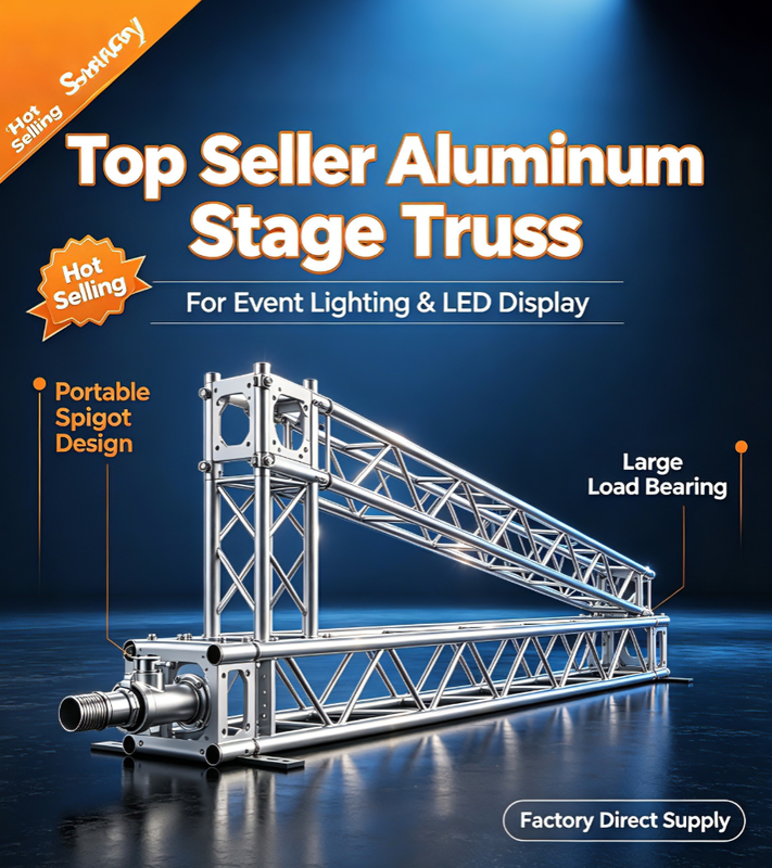 Portable Spigot Aluminum Stage Truss with High Load Bearing and Premium Aluminum Alloy for Event Lighting