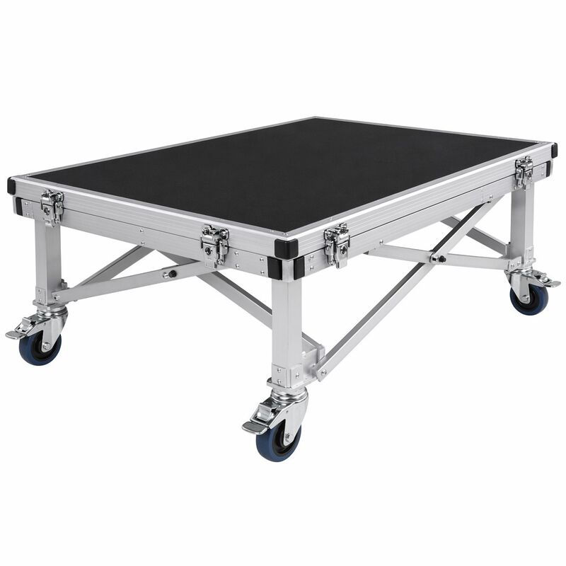 Portable Folding Aluminum Stage Platform with Wheels Mobile Event Stage Quick Lock