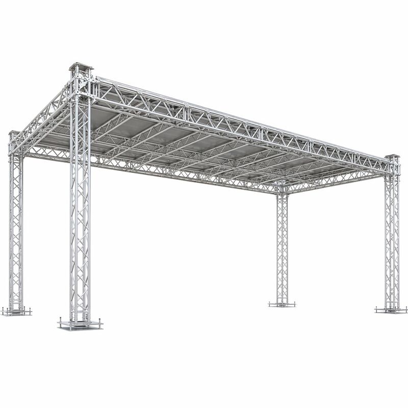 Fengsheng Aluminum Flat Roof Truss System with Goal Post Design, 6M-20M Span, and Custom Configurations