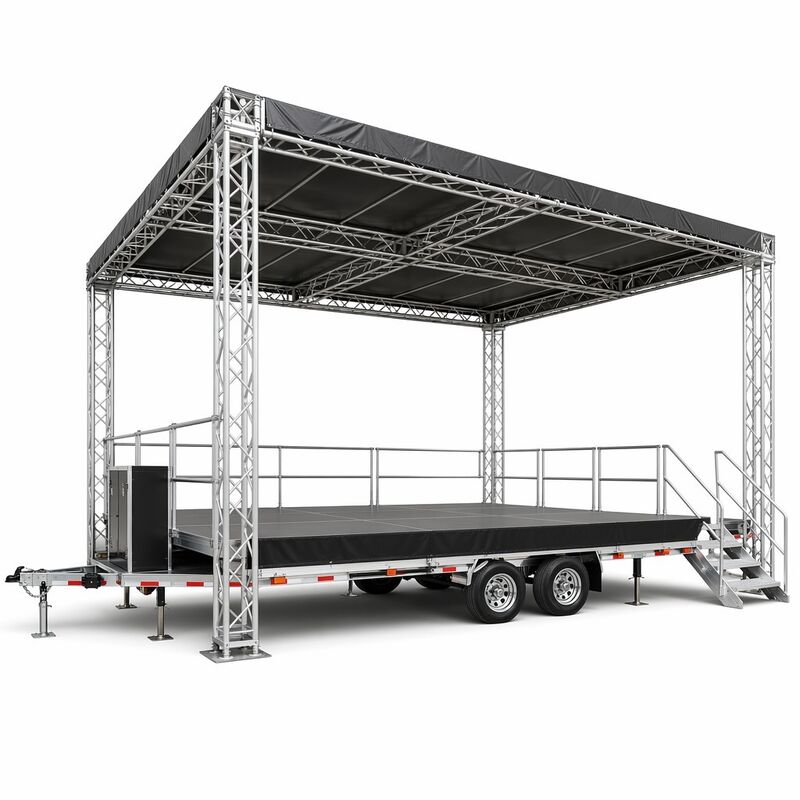 Mobile Aluminum Stage Truss Portable Outdoor Performance Stage on Wheels