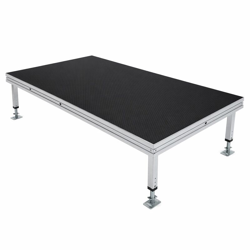 Aluminum 4x8ft Stage Deck Panel with Anti-Slip Surface and Adjustable Legs for Concert Stage Platform