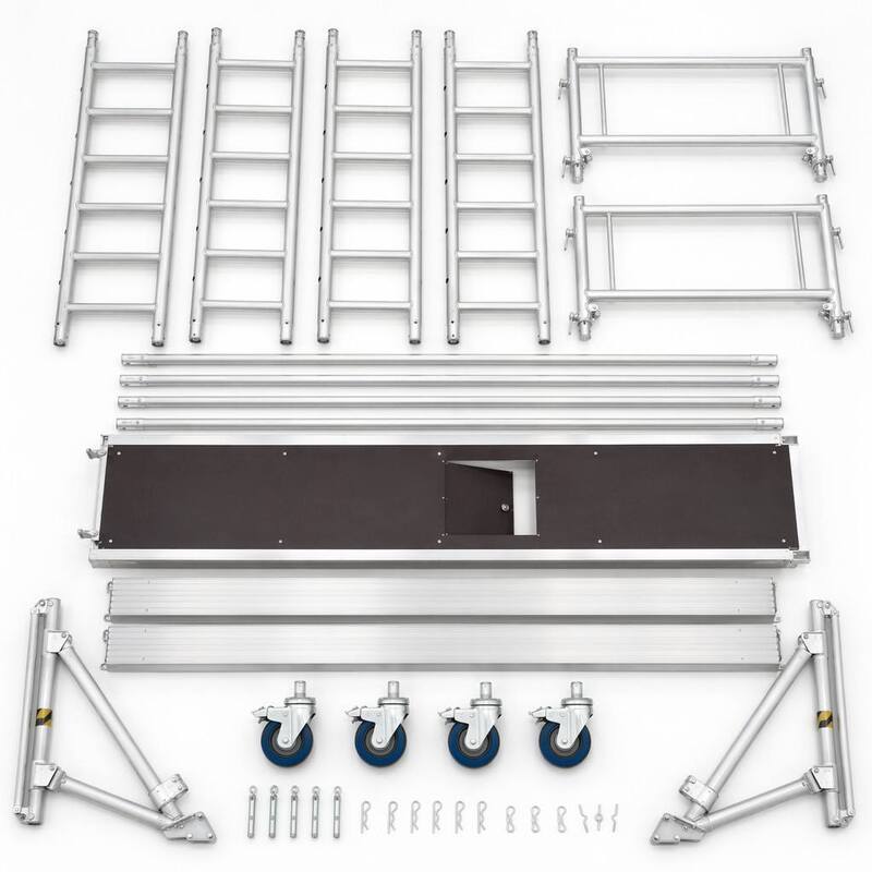 CE EN1004 Certified Aluminum Mobile Scaffold Tower with 6061-T6 Aluminum Alloy and Adjustable Height 6-12m