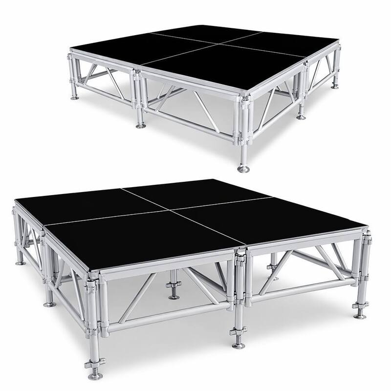Portable Stage Platform with 6061-T6 Aluminum Alloy, 500kg/m² Load Capacity, and Tool-Free Quick Assembly