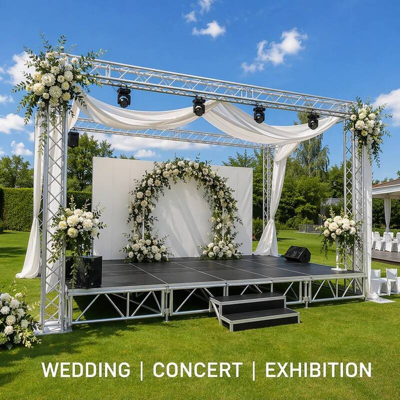 Portable Stage Platform with 6061-T6 Aluminum Alloy, 500kg/m² Load Capacity, and Tool-Free Quick Assembly