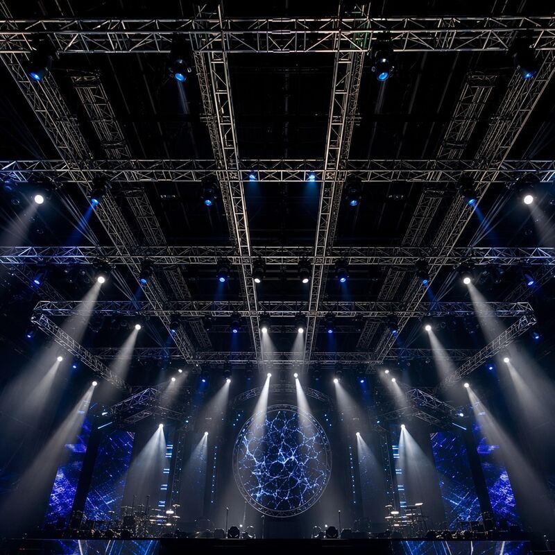 Sistema di tralicci con spigot in alluminio EN AW-6082 T6 da 400x400mm con certificazione TUV per illuminazione di palcoscenico