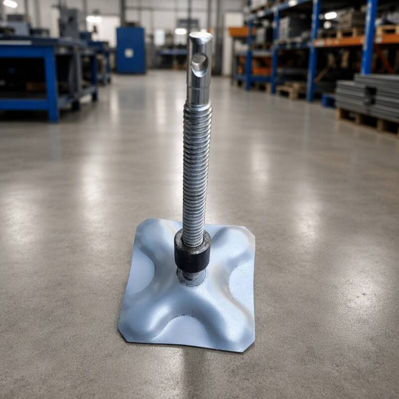 Gato de tornillo ajustable de acero Q235 con placa base galvanizada reforzada en X para sistemas de truss