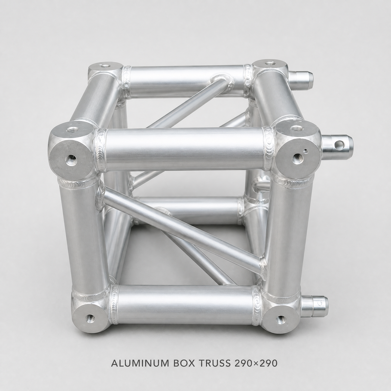 290×290mm Aluminum Box Truss with 6061-T6 Aluminum and 6-Way Corner Connector for Stage Lighting and Events