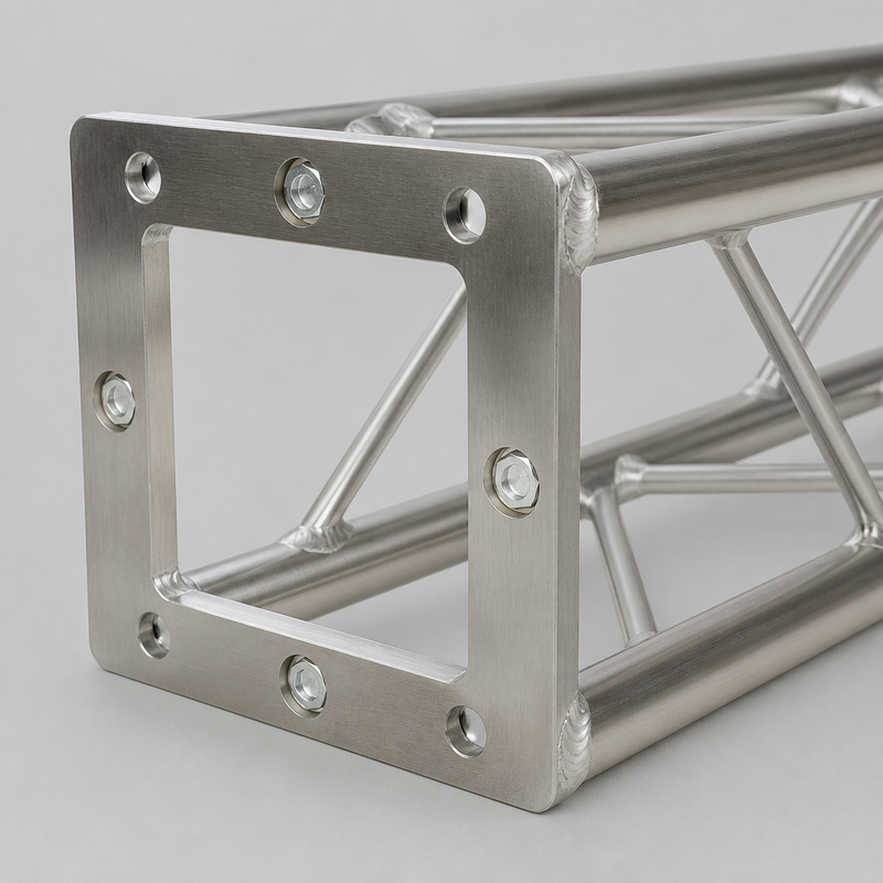 200x200mm 6061-T6 Aluminum Stage Truss with 8-Bolt Connection for Portable Screw Truss System