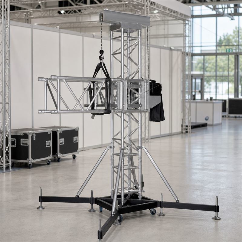 6m Ground Support Aluminium Stage Truss with 500kg Load Capacity and Sliding Sleeve Block for Line Array Lighting