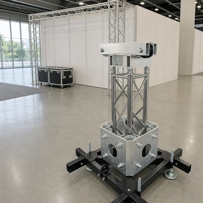 6m Ground Support Aluminium Stage Truss with 500kg Load Capacity and Sliding Sleeve Block for Line Array Lighting
